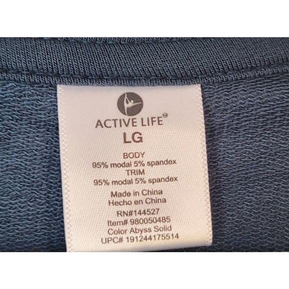 Active Life Womens Abyss Blue-Green Hi-Low Crossover Hem Pullover Sweater NWT L - Picture 4 of 8